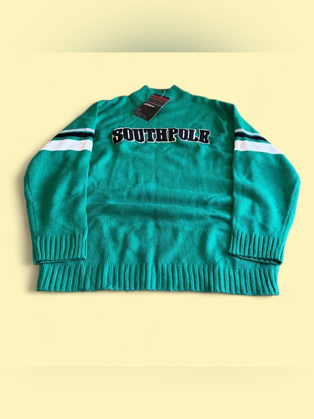 Vintage Y2K Southpole Knit Sweater Green Men’s L Deadstock Oversized